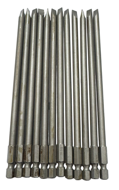 Mibro #6-8 x 6" Slotted Screwdriver Bits 1/4" Quick Change Hex Bits 10 Pack