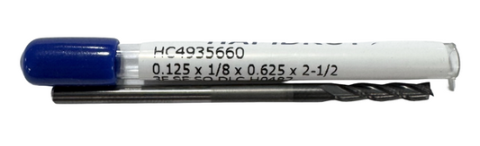 RapidKut 1/8" Solid Carbide End Mill 5xD 3 Flute DLC Coated USA Made