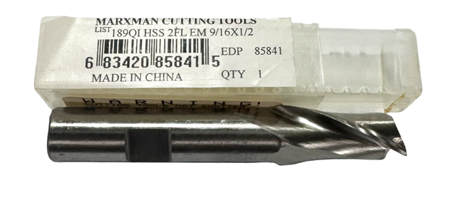 Marxman 9/16" HSS End Mill 2 Flute Regular Length