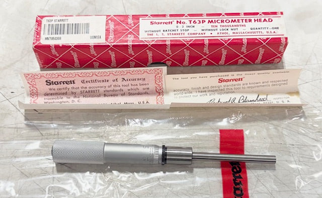 Starrett T63P 0-2" Micrometer Head .0001" Graduation USA Made 50308