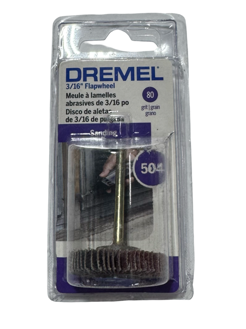 Dremel 3/16" Flap Wheel Sander 80 Grit 1/8" Shank 504