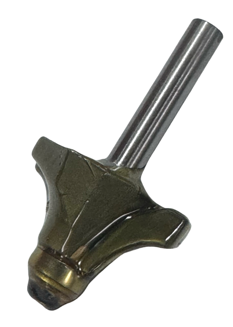 Carbide Tipped Beading Router Bit, 1-1/4" Cut Diameter, 3/8" Radius, 1/4" Shank