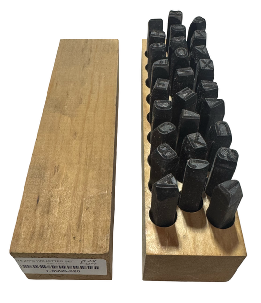 Young Bros 27 Piece Hand Cut Letter Steel Stamp Set, 5/16" Character Size