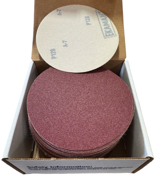 UEI 5" Hook & Loop Sanding Discs 120 Grit Red ECON Paper 100 Pack