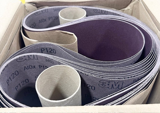 3M 341D 10" x 70-1/2" Cloth Sanding Belts 120 Grit Aluminum Oxide 10 Pack