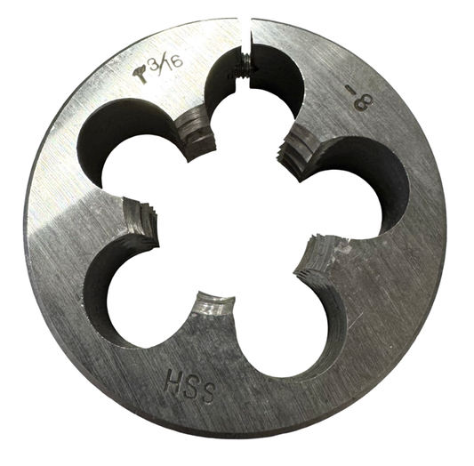 1-3/16"-8 HSS Special Pitch Adjustable Round Die, 2-1/2" Outside Diameter