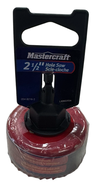 MasterCraft 2-1/2" Carbon Hole Saw with Mandrel & Pilot Drill