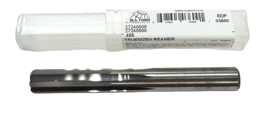 M.A. Ford .4850 Solid Carbide Chucking Reamer TrueSize USA Made