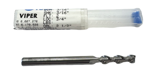 Destiny Tool 3/16" Carbide End Mill 2 Flute