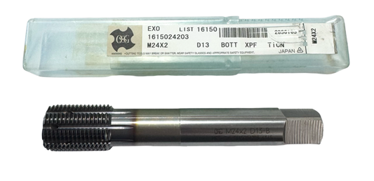 OSG M24 x 2mm Cobalt Thread Forming Tap D13 TiCN Bottoming Tap