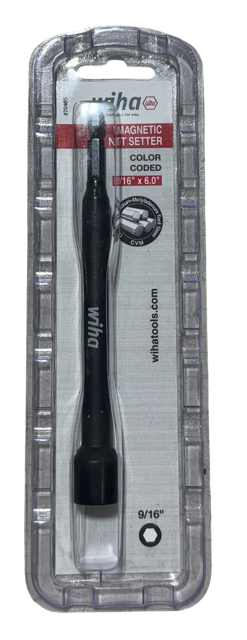 Wiha 9/16" x 6" Mangetic Nut Setter Color Coded 1/4" Hex Shank