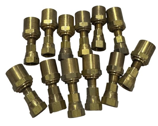 Coilhose 5/16" ID x 11/16" OD Brass Reusable Fittings, 1/4" FPT Thread 12 Pack