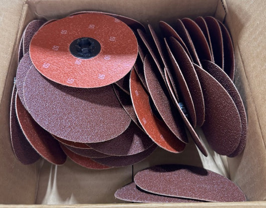Merit 4" Quick Change Sanding Discs Type I 50 Grit Aluminum Oxide 50 Pack