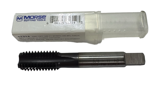 Morse 5/8-11 HSS-PM Straight Flute Tap Semi-Bottoming 4FL TiAlN H3