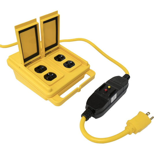 Southwire Shock Shield GFCI Outlet Box, Safety Yellow, 12/3, 6ft 28458802