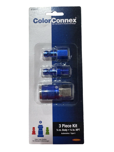 Legacy 3 Piece Kit 1/4" Body, 1/4" NPT Automotive Type C ColorConnex