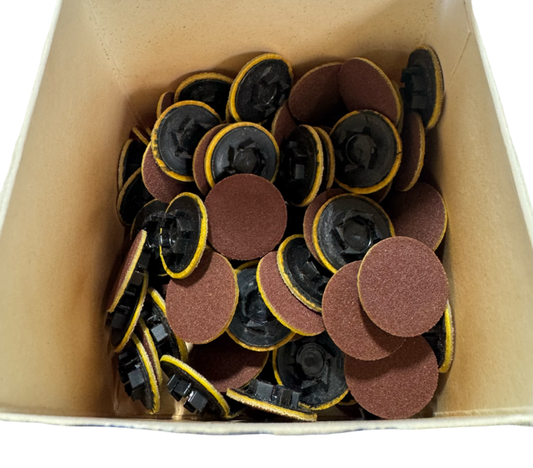 Merit 3/4" Quick Change Sanding Discs 180 Grit A/O, Type I, Power-Lock 100 Pack