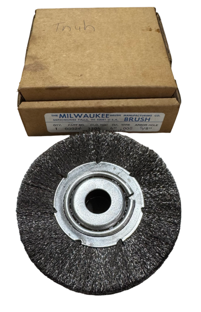 Milwaukee Brush 4-1/4" Crimped Wire Wheel, 5/8" Arbor Hole, .008" Wire, MED Face
