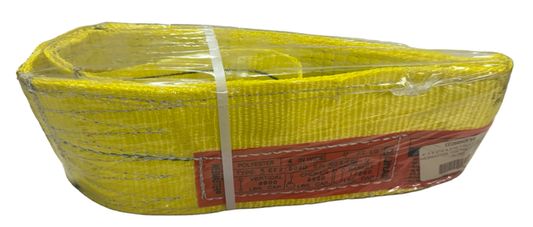 Lift-All 4" x 4ft Polyester Web Sling, 2-Ply, Flat Eyes