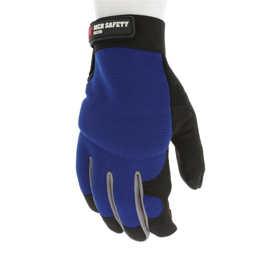 Memphis Mechanics Gloves, Blue, Synthetic Leather Palm Size X-Large
