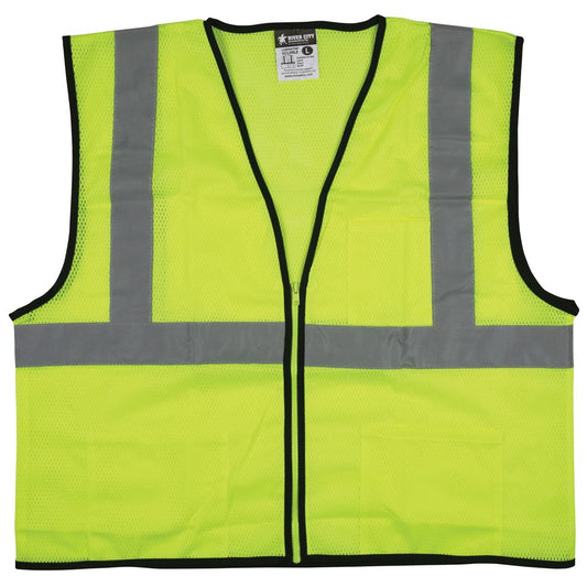 MCR Safety LUMINATOR Hi-Vis Lime Safety Vest Size Large