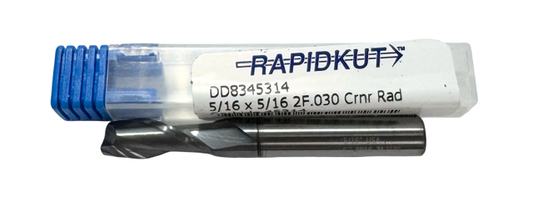 RapidKut 5/16" Carbide End Mill 2 Flute TiCN Coated .030" Radius USA