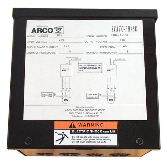 ARCO Stato-Phase 1/2 HP Convertor, 230 Volt