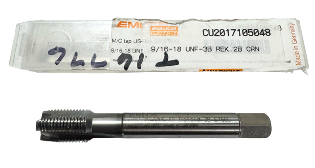 Emuge 9/16"-18 UNF-3B HSSE Spiral Point Tap REK.2B