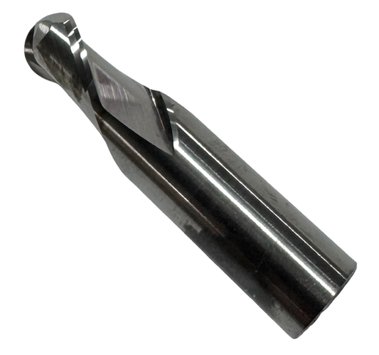 3/8" Carbide Ball End Mill 2 Flute Stub Length USA Made