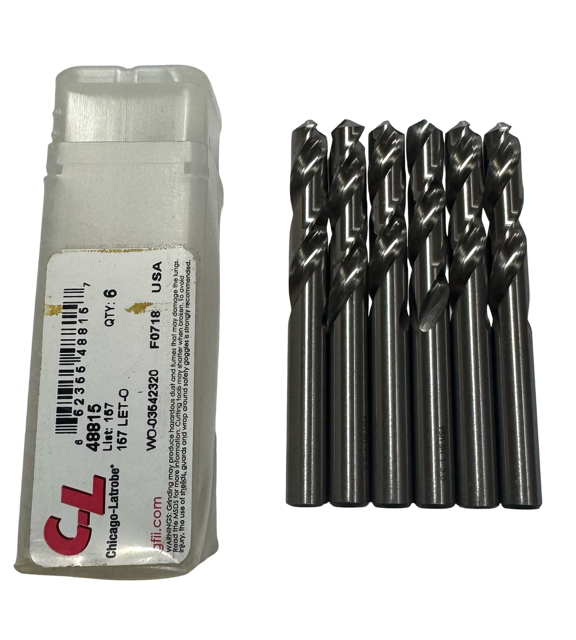 Chicago-Latrobe Letter O HSS Screw Machine Drill 6 Pack USA Made