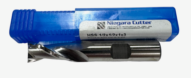 Niagara 1/2" HSS End Mill 2 Flute USA Made