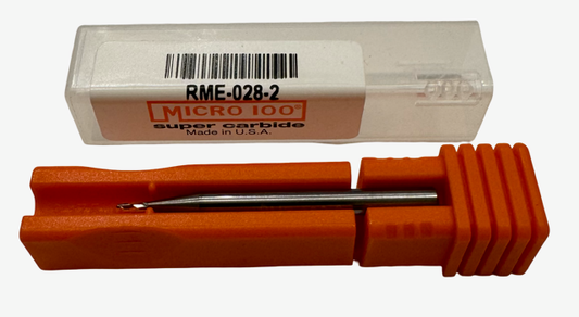 Micro 100 0.028" Carbide End Mill 2 Flute High Performance USA Made