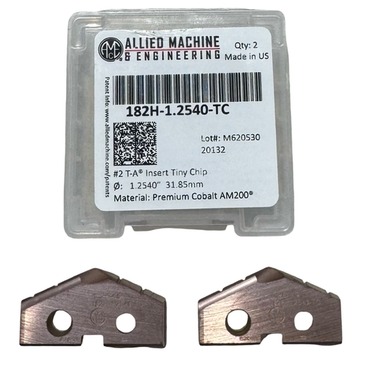 Allied Machine 31.85mm Premium Cobalt #2 T-A Insert Tiny Chip AM200 2 Pack