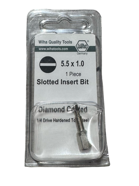 Wiha 5.5mm x 25mm Slotted Diamond Coated Insert Bit 1/4' Hex Drive