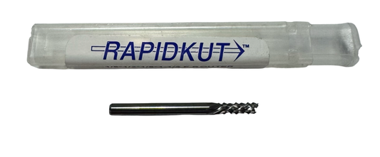 RapidKut 1/8" x 1/2" x 1/8" x 1-1/2" Solid Carbide Router - Fishtail Style USA