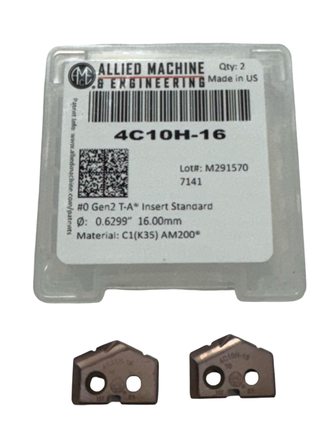 Allied Machine #0 Gen, 16mm Carbide Drill Insert AM200 Coated USA Made 2 Pack