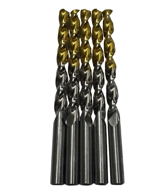 YG Letter S Cobalt Drill Bits Jobber Length Tin Coated 5 Pack
