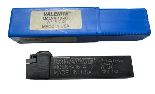 Valenite MCLNR-16-4C Indexable Lathe Turning Tool Holder USA Made