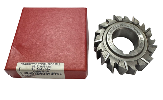 Keo 3" x 15/16" x 1-1/4" HSS UNC Staggered Tooth Side Milling Cutter USA