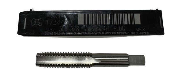 OSG 5/8"-11 Cobalt Straight Flute Tap GH3 4 Flute Plug Tap