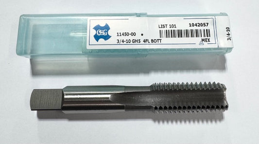OSG 3/4"-10 HSS Straight Flute Bottoming Tap 4 Flute GH5