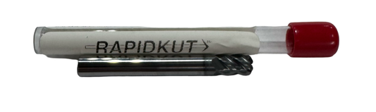 RapidKut 1/4" Carbide End Mill 5 Flute AlCrN Coated .060" Radius USA Made