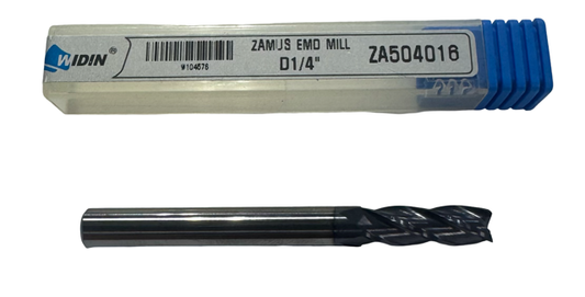 Widin 1/4" Carbide End Mill 4 Flute AlTiN Coated