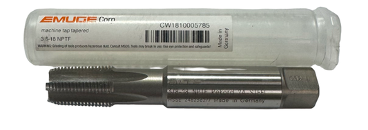 Emuge 3/8"-18 NPTF HSSE Pipe Tap 2P-3P