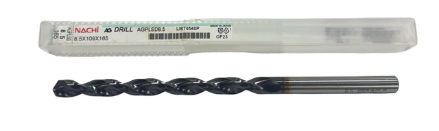 Nachi 8.5mm Cobalt AG Power Long Drill TiAlN Coated 240mm Overall