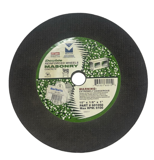 Bon Tool 10" x 1/8" x 1" Double Reinforced Masonry Blade
