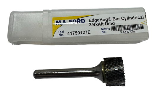 M.A. Ford 3/4" Carbide Burr SB-15 Cylindercal End Cut, Double Cut 1/4" Shank USA