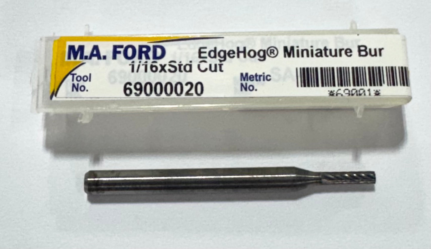 M.A. Ford 1/16" Miniature Carbide Burr SA-41 Cylinder Shape, Single Cut 1/8" Shank USA
