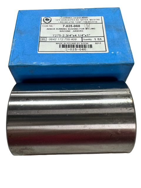 Bison Arbor Running Bushing for Milling Machine Arbor, 1" Hole, 2-3/4" OD, 4-1/4" Length