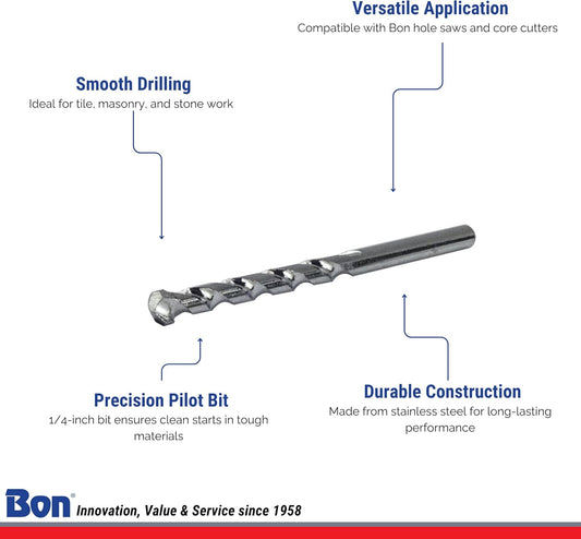 Bon Tool 1/4" Masonry Pilot Bit for Hole saws